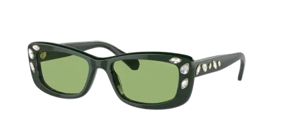 Swarovski Woman Sunglasses Sk6008 In Dark Green