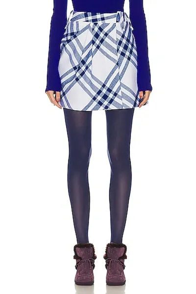 Burberry Check Wool Mini Skirt In Salt