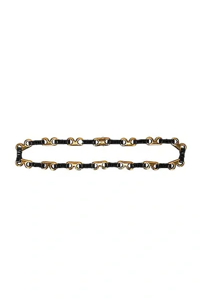 Burberry Slider Belt In Black & Gold