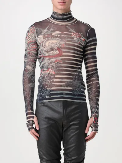 Jean Paul Gaultier Navy Printed Turtleneck In Fa01