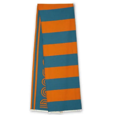 La Doublej Raise Your Vibration Striped Scarf In Dark Green