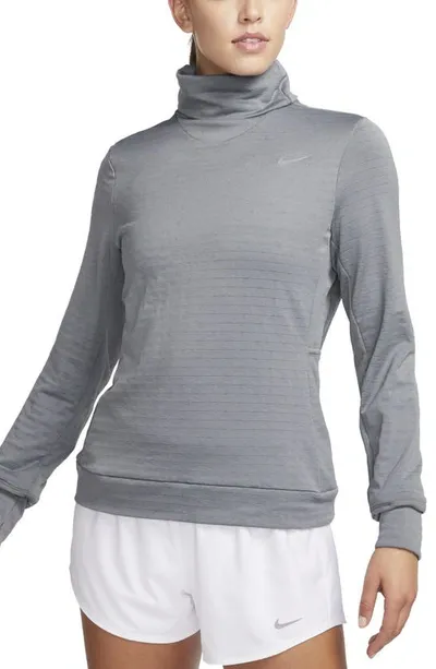 Nike Women's Therma-fit Swift Element Turtleneck Running Top In Grey