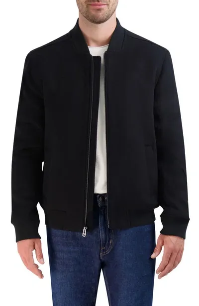 Cole Haan Wool Blend Bomber Jacket In Dark Green