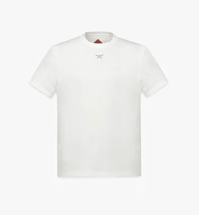 Mcm Essential Logo Print T-shirt In Organic Cotton In White