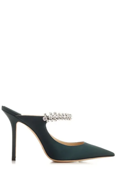 Jimmy Choo Bing Embellished Pointed In Green