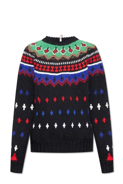 Moncler Grenoble Jacquard Knitted Jumper In Multi