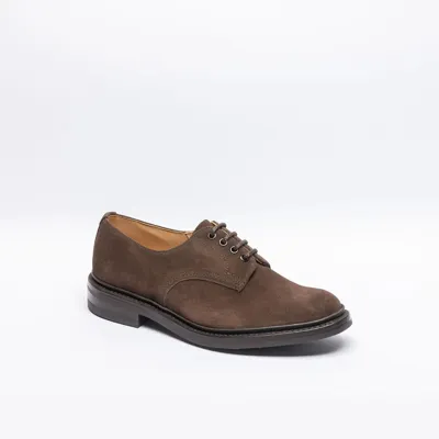 Tricker's Daniel Brown Suede Derby Shoe In Marrone