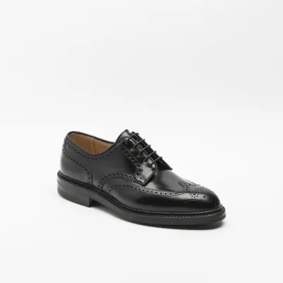 Crockett &amp; Jones Pembroke Black Cavalry Calf Derby Shoe In Nero