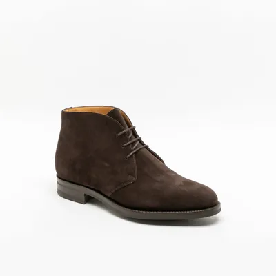 Edward Green Banbury Espresso Suede Chukka Boot In Marrone