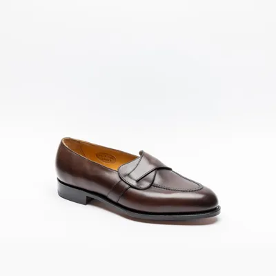 Edward Green Dark Oak Antique Calf Loafer In Marrone