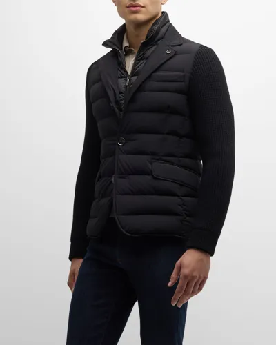 Moorer Rogers Water Resistant Blazer In Black