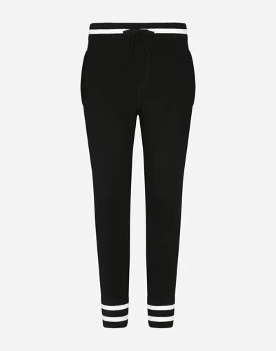 Dolce & Gabbana Wool Jogging Pants With Embroidery