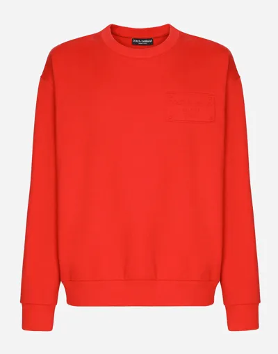 Dolce & Gabbana Jersey Sweatshirt With Embossed Dolce&gabbana Tag