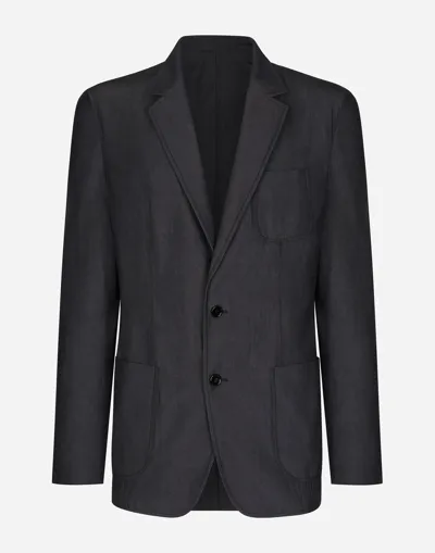 Dolce & Gabbana Virgin Wool Portofino-fit Jacket In Dark Blue