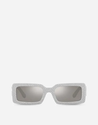 Dolce & Gabbana Dg Crystal Sunglasses In Gray