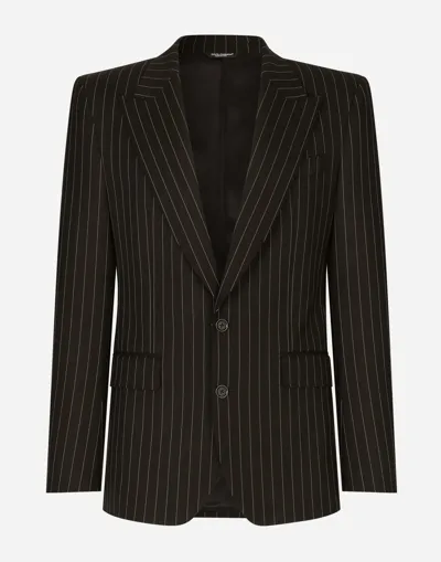 Dolce & Gabbana Single-breasted Pinstripe Stretch Wool Sicily-fit Suit