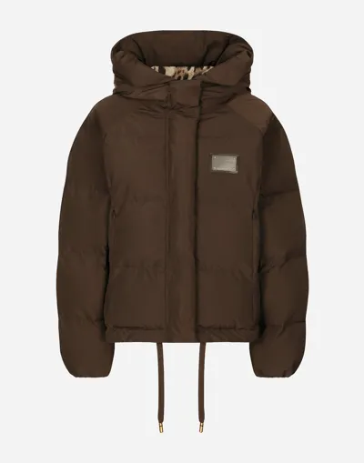 Dolce & Gabbana Padded Nylon Jacket With Logo Tag