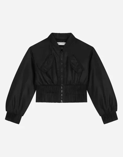 Dolce & Gabbana Satin Bomber Jacket With Tag