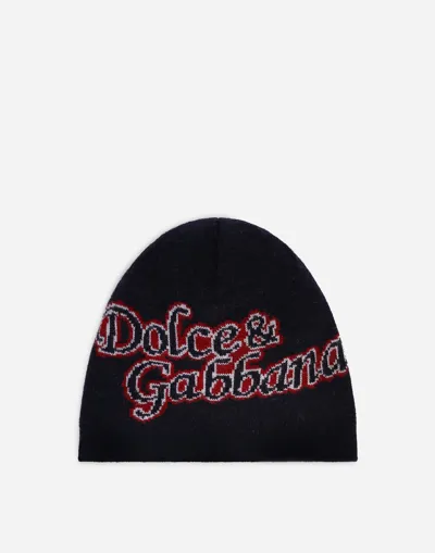 Dolce & Gabbana Knit Hat With Jacquard Logo