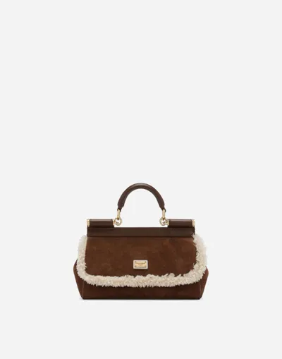 Dolce & Gabbana Small Sicily Handbag In Brown