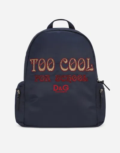 Dolce & Gabbana Nylon Backpack In Blue