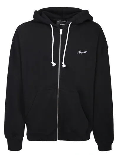 Axel Arigato Embroidered-logo Zip-fastening Hoodie In Black