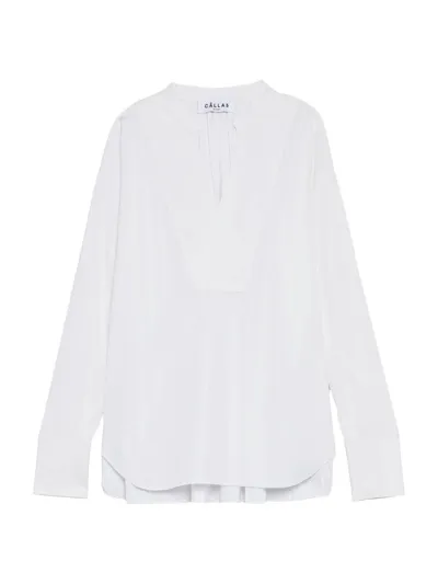 Callas Milano Nur Pleated-back Cotton Tunic In White