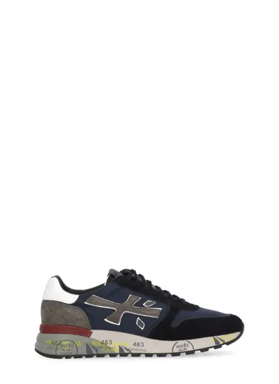 Premiata Blue Nylon And Suede Mick Sneakers