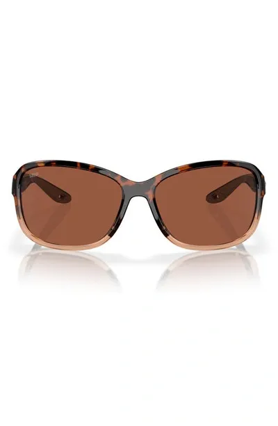 Costa Del Mar Seadrift 58mm Polarized Square Sunglasses In Copper