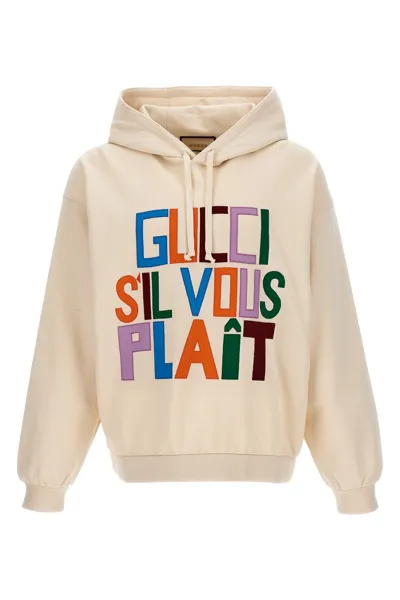 Gucci Felted Cotton Sweatshirt With Patch In White