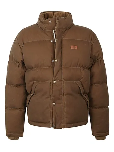 Dickies Lucas Waxed Puffer Jacket In Beige