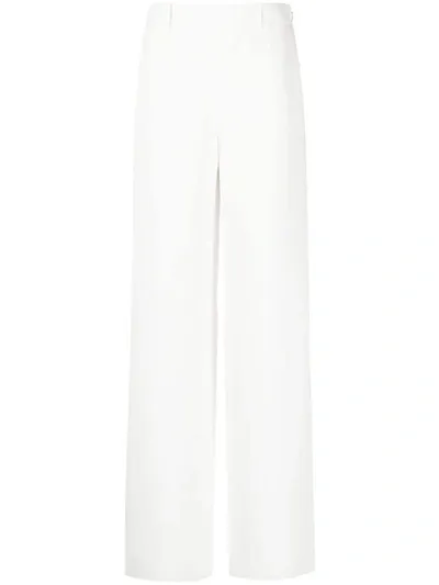 Valentino Silk-crepe Wide-leg Pants In White