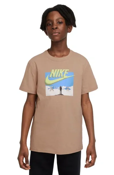 Nike Sportswear Big Kids' T-shirt In Brown