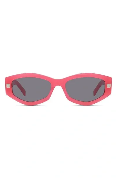 Givenchy Gv Day Geometric Acetate Oval Sunglasses In Fuchsia