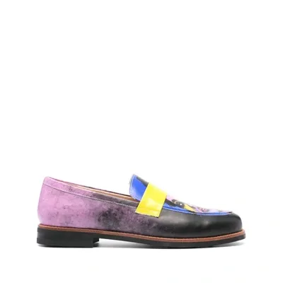 Kidsuper Graphic-print Leather Loafers In Purple