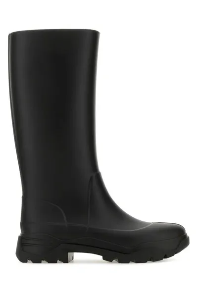 Maison Margiela Tabi Rain Boots In Black Raven