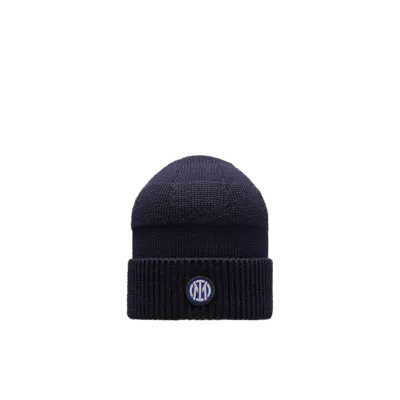 Moncler Inter X  Wool Beanie Blue In Bleu