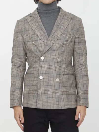 Tonello Beige Wool Jacket In Grey