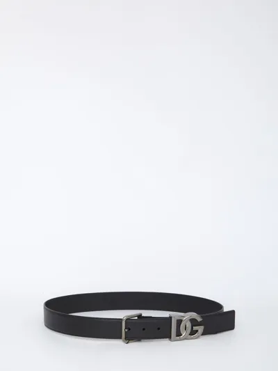 Dolce & Gabbana Dg Logo Belt In Black