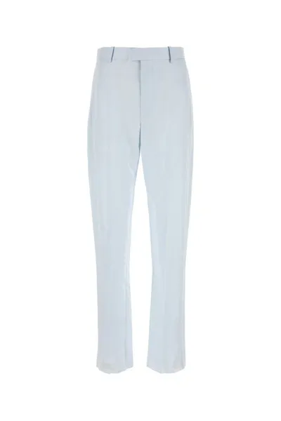 Bottega Veneta Woman Pastel Light-blue Twill Pant