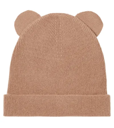 Max Mara Kids' Teddy Bear Cashmere Beanie In Brown