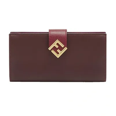 Fendi Ff Diamonds Continental Bifold Wallet In Rouge