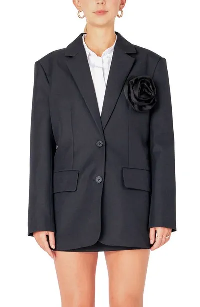 Endless Rose Women's Corsage Blazer In Black