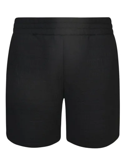 Moschino Logo Monogram Shorts In Black