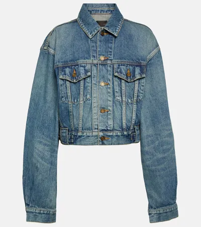 Saint Laurent Woman Denim Jacket In Japan Vintage Blue