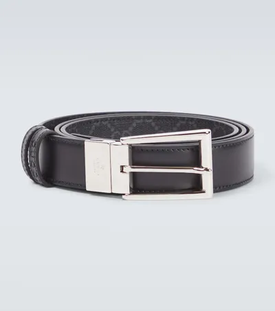 Gucci Reversible Leather Belt In Black