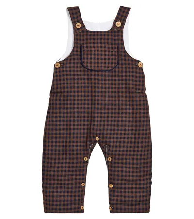 La Coqueta Baby Coroza Checked Cotton Overalls In Multicoloured