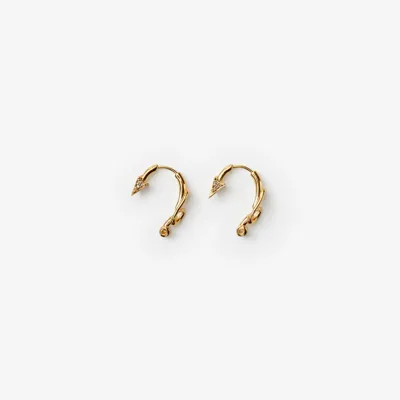 Burberry Hook Pavé Earrings In Gold/clear