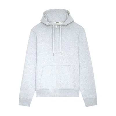 Zadig & Voltaire Alex Arrow Organic-cotton Hoodie In Gris_chine_clair