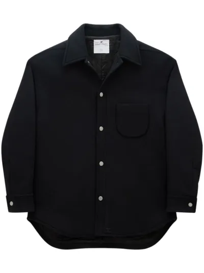 Courrèges Long-sleeved Buttoned Shirt Jacket In Black